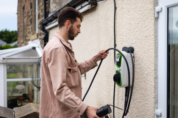 EV charger being installed at a home in Bradford