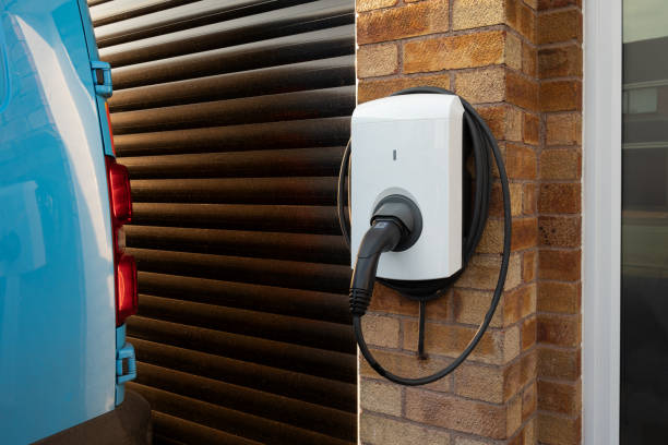Wall-mounted EV charger installed in a Leeds home by A & J Electricians