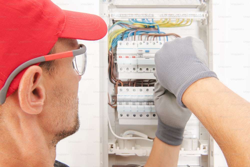 A dated domestic fuse box indoors