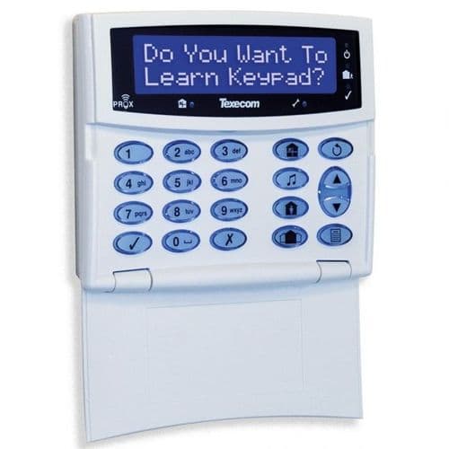 Texecom Premier Elite alarm keypad close-up
